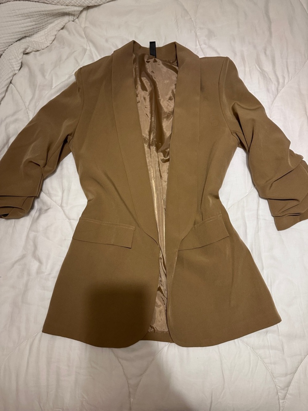 Women's Tailored Camel Blazer Jacket